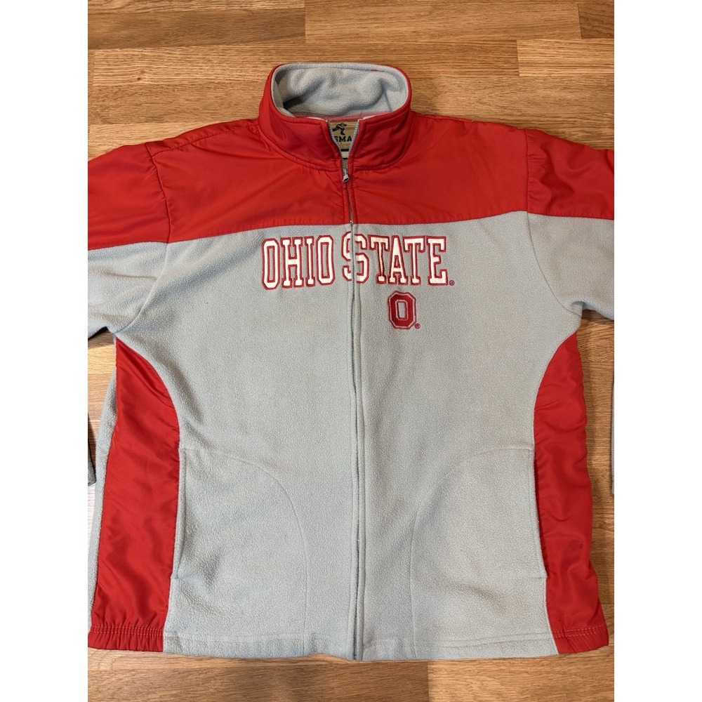 Vintage Heisman Reebok Ohio State Track Jacket Full Zip Fleece Windbreaker  XL